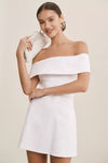 Off-shoulder White Mini Dress