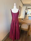 Drop Waist Purple Midi Dress