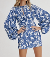 Mini Blue Cutout Dress