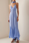 Frill Backless Slip Midi Dress