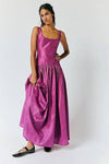 Drop Waist Purple Midi Dress